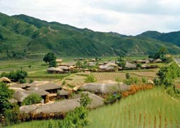 Most Koreans were peasant farmers who lived in villages such as this