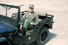 Bevin Alexander in his Jeep: Seoul, June 1952