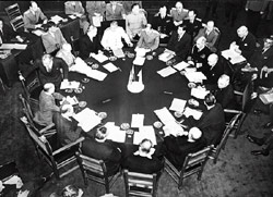 The Potsdam Conference of victorious Allies in July, 1945