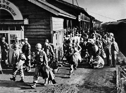 Task Force Smith arrives at the Taejon rail station