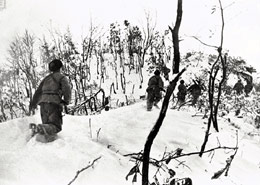 Chinese Communist infantry moving to an attack in Korea