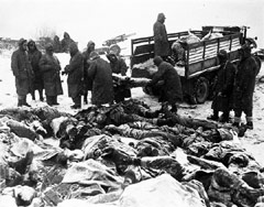 Frozen bodies of American marines, British commandos and South Korean soldiers