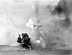 U.S. ordinance teams detonate great stocks of American ammunition at Hungnam